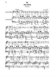 Six Songs, Op.11: No.1 Abschied (Parting) by Robert Franz