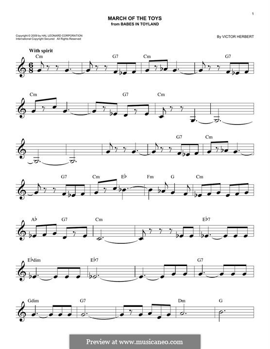 March of the Toys: Melody line by Victor Herbert