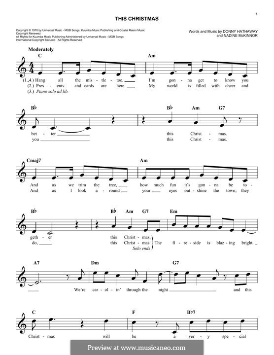 Lyrics To This Christmas By Donny Hathaway 