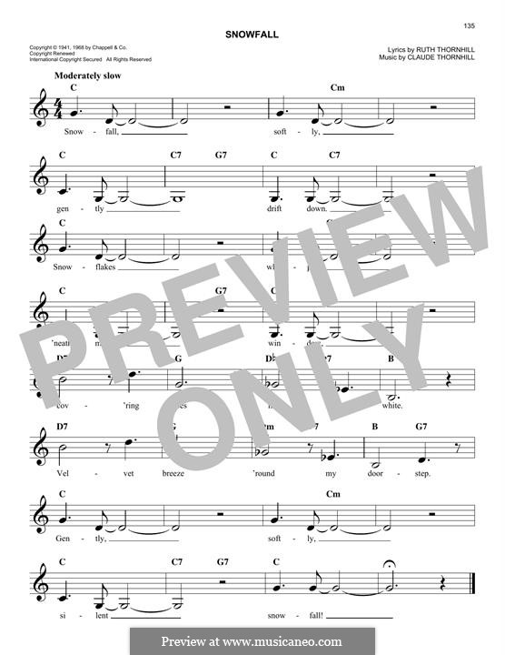 Snowfall (Tony Bennett): Melody line by Claude Thornhill, Ruth Thornhill
