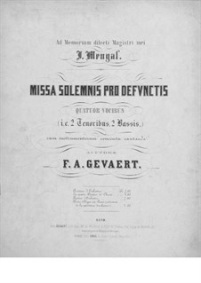 Missa solemnis pro defunctis: Full score by François-Auguste Gevaert