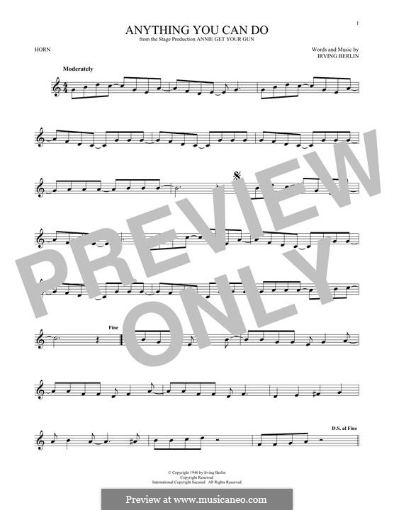 Anything You Can Do: For horn by Irving Berlin