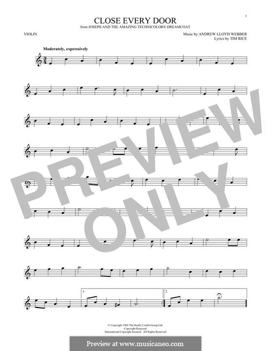 Close Every Door: For violin by Andrew Lloyd Webber