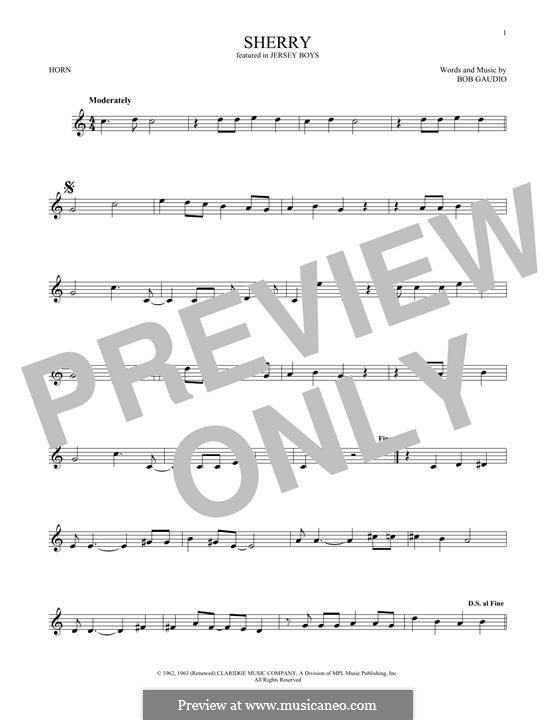 Sherry (The Four Seasons): For horn by Bob Gaudio
