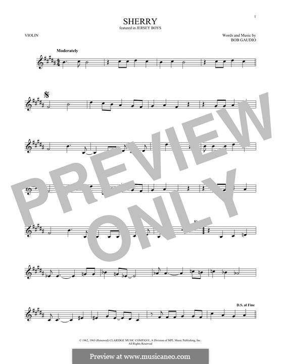 Sherry (The Four Seasons): For violin by Bob Gaudio