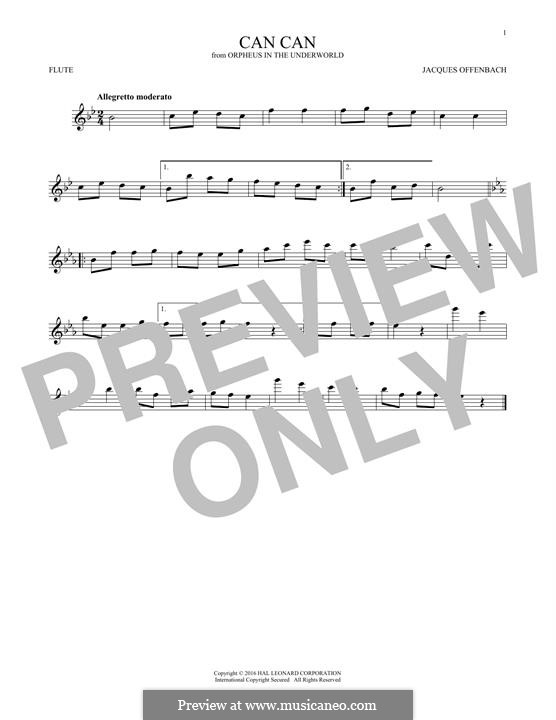 Can-Can (Printable Scores): For flute by Jacques Offenbach