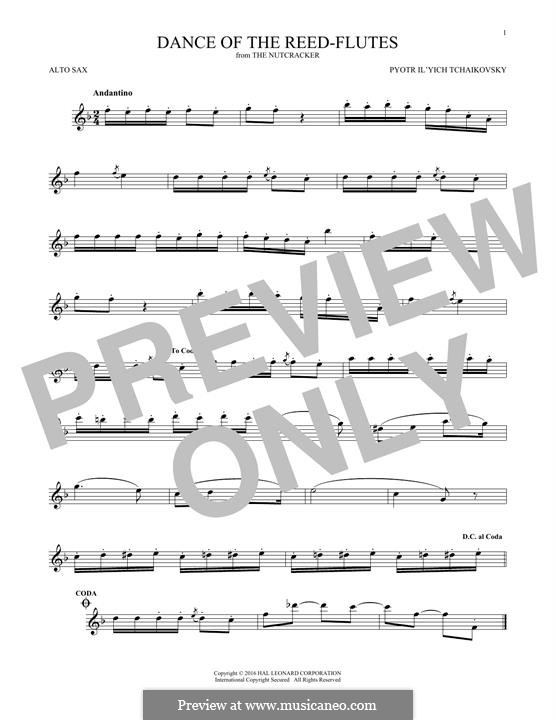 No.7 Dance of the Mirlitons: For alto saxophone by Pyotr Tchaikovsky
