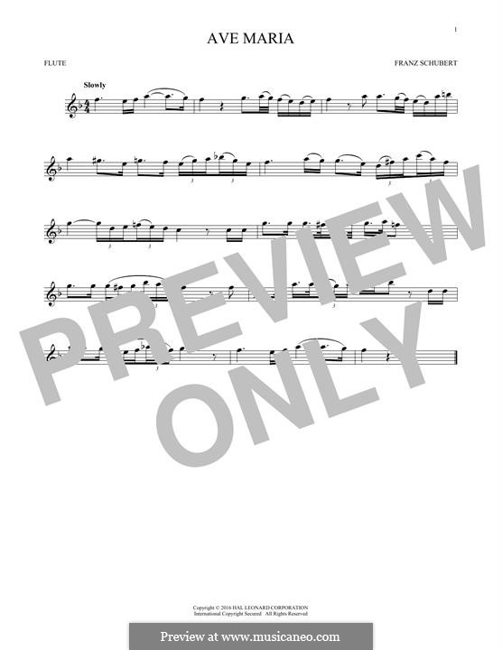One instrument version: For flute by Franz Schubert