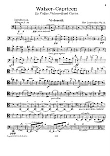 Waltz-Caprices for Violin, Cello and Piano, Op.14: Cell part by Max Laurischkus
