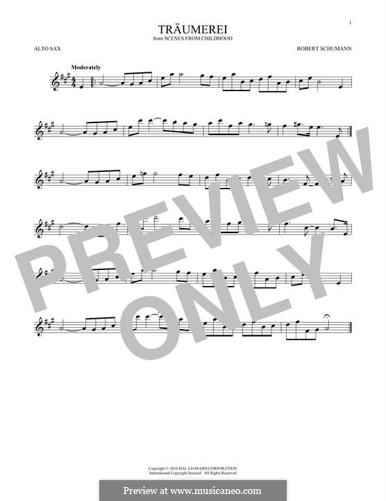 No.7 Träumerei (Dreaming): For alto saxophone by Robert Schumann