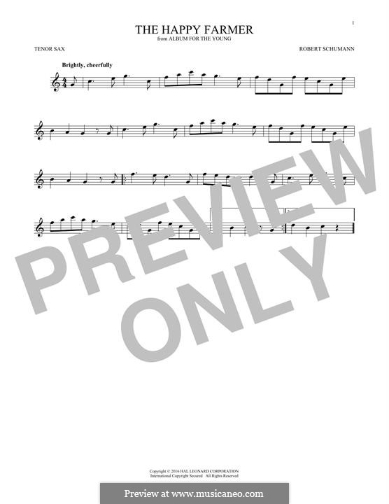 No.10 Fröhlicher Landmann (The Happy Farmer): For tenor saxophone by Robert Schumann