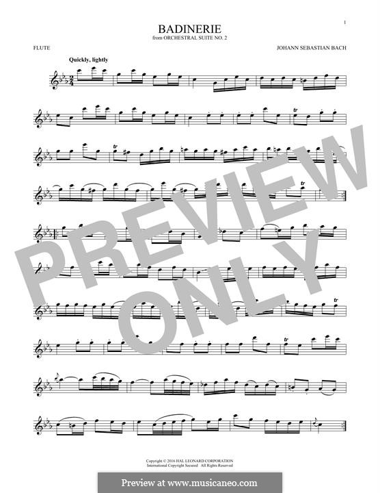 Badinerie: For flute by Johann Sebastian Bach