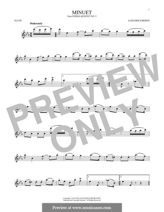 Minuet (Instrumental version): For flute by Luigi Boccherini