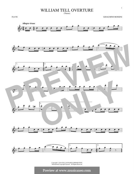 Overture (Printable Scores): For flute by Gioacchino Rossini