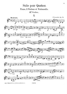Suite for Piano Quartet, Op.51: Violin II part by Fortunato Luzzatto