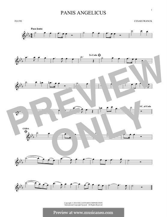 Panis Angelicus (O Lord Most Holy), Printable Scores: For flute by César Franck