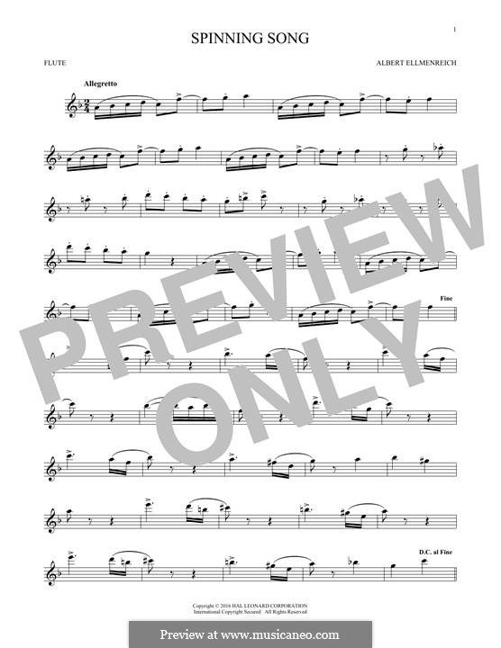 The Spinning Song: For flute by Albert Ellmenreich