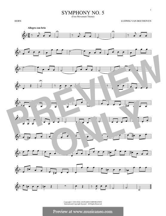 Movement I (Excerpt): For horn by Ludwig van Beethoven