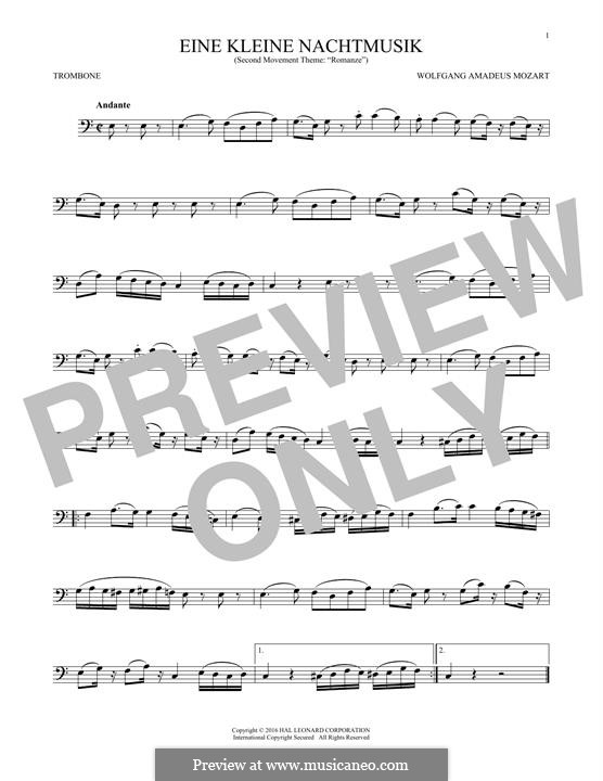 Romance: For trombone by Wolfgang Amadeus Mozart