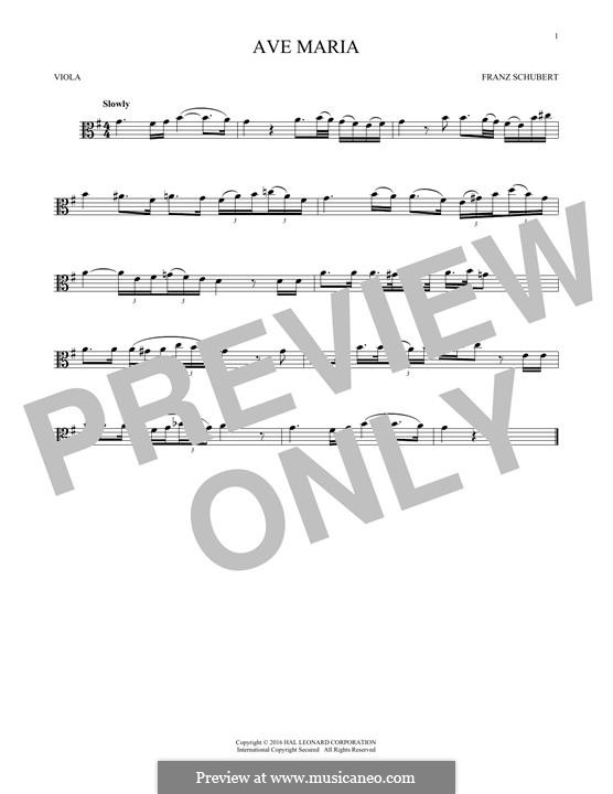 One instrument version: For viola by Franz Schubert