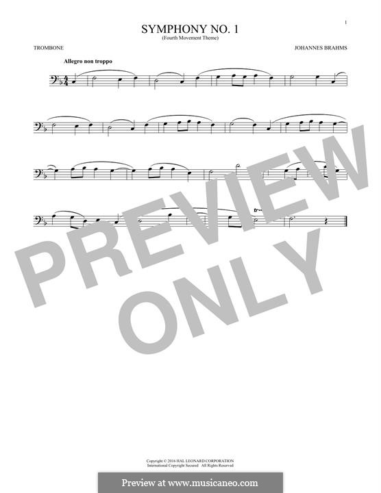 Movement IV: Excerpt. Version for trombone by Johannes Brahms