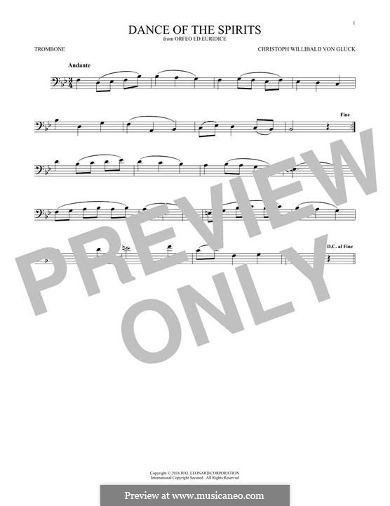 Dance of the Blessed Spirits: For trombone by Christoph Willibald Gluck