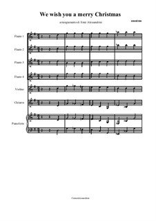 We Wish You a Merry Christmas: For instrument septet by folklore