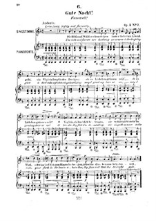 Twelve Songs, Op.5: No.7 Gute Nacht (Farewell) by Robert Franz