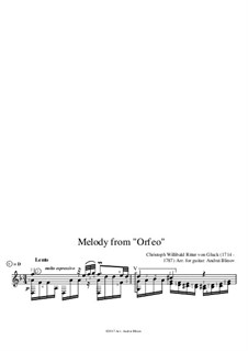 Melody: For guitar by Christoph Willibald Gluck