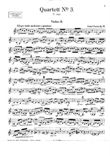 String Quartet No.3 in C Major, Op.71: Violin II part by Robert Fuchs
