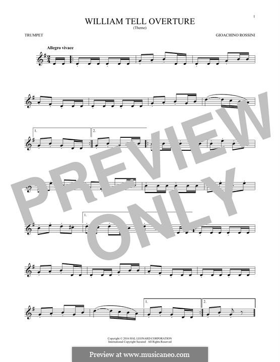 Overture (Printable Scores): For trumpet by Gioacchino Rossini