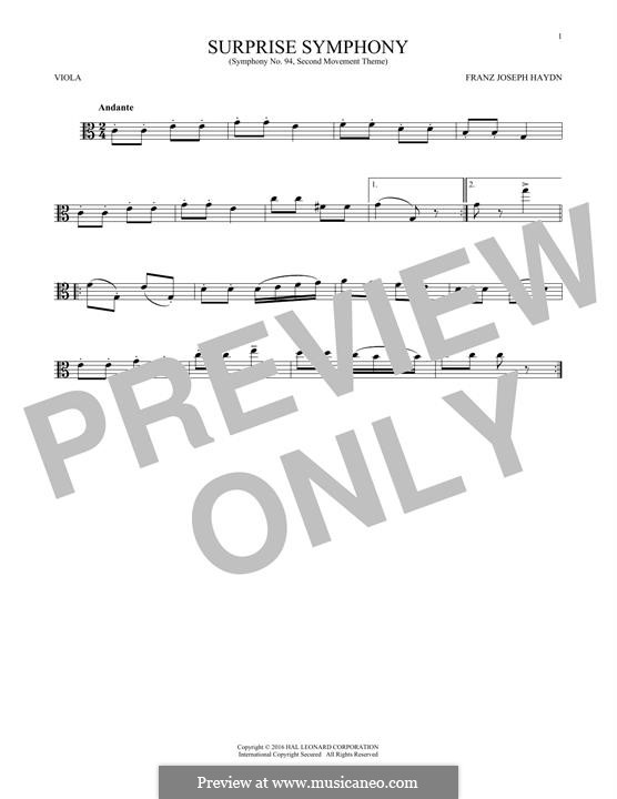 Movement II: Theme, for viola by Joseph Haydn