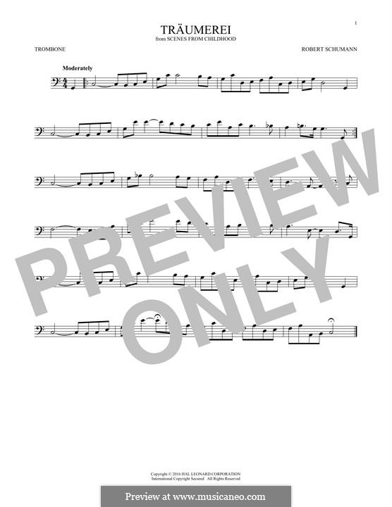 No.7 Träumerei (Dreaming): For trombone by Robert Schumann