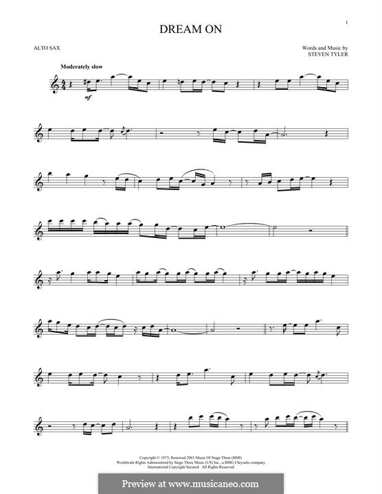 Dream On (Aerosmith): For alto saxophone by Steven Tyler