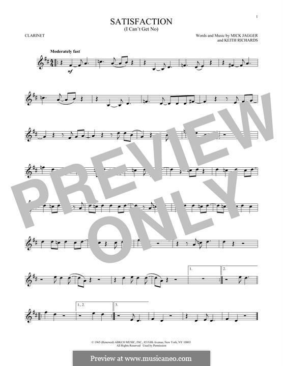 (I Can't Get No) Satisfaction (The Rolling Stones): For clarinet by Keith Richards, Mick Jagger