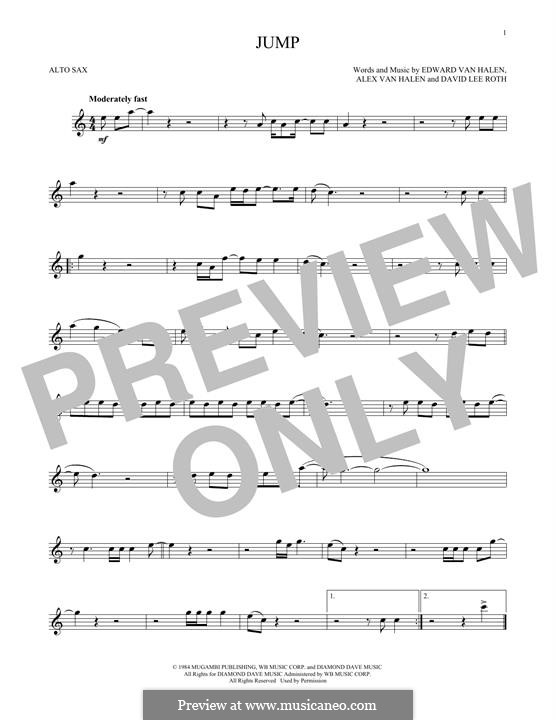 Jump (Van Halen): For alto saxophone by Alex Van Halen, David Lee Roth, Edward Van Halen, Michael Anthony