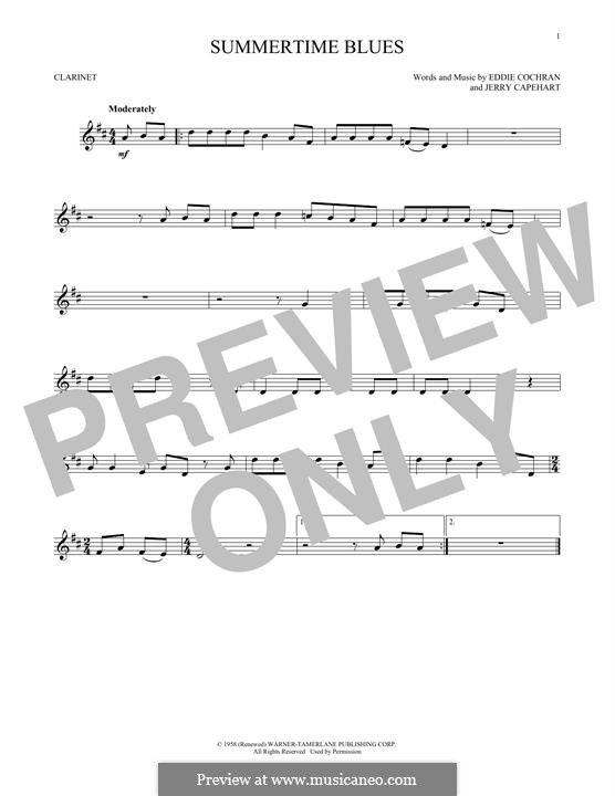 Summertime Blues: For clarinet by Jerry Capehart