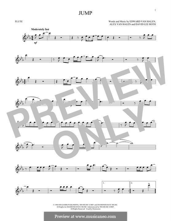 Jump (Van Halen): For flute by Alex Van Halen, David Lee Roth, Edward Van Halen, Michael Anthony