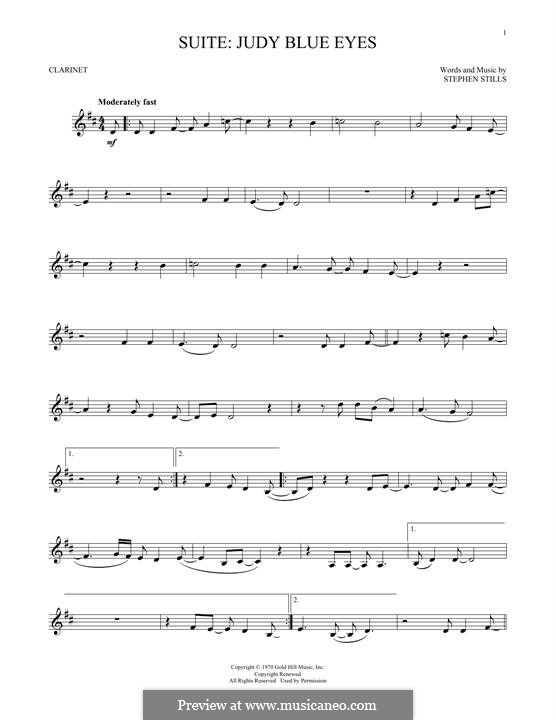 Suite: Judy Blue Eyes (Crosby, Stills & Nash): For clarinet by Stephen Stills