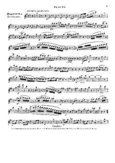 Quartet for Piano, Flute, Viola and Cello: Flute part by Tobias Haslinger