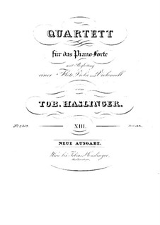 Quartet for Piano, Flute, Viola and Cello: Piano part by Tobias Haslinger