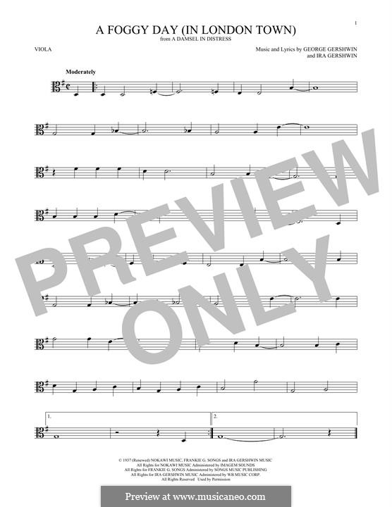 A Foggy Day (In London Town): For viola by George Gershwin