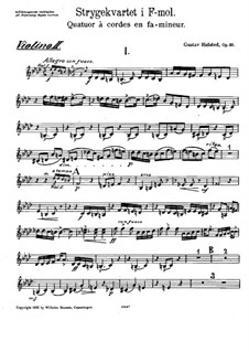 String Quartet in F Minor, Op.33: Violin II part by Gustav Helsted