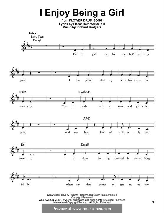 I enjoy being a girl from flower drum song by r rodgers on musicaneo