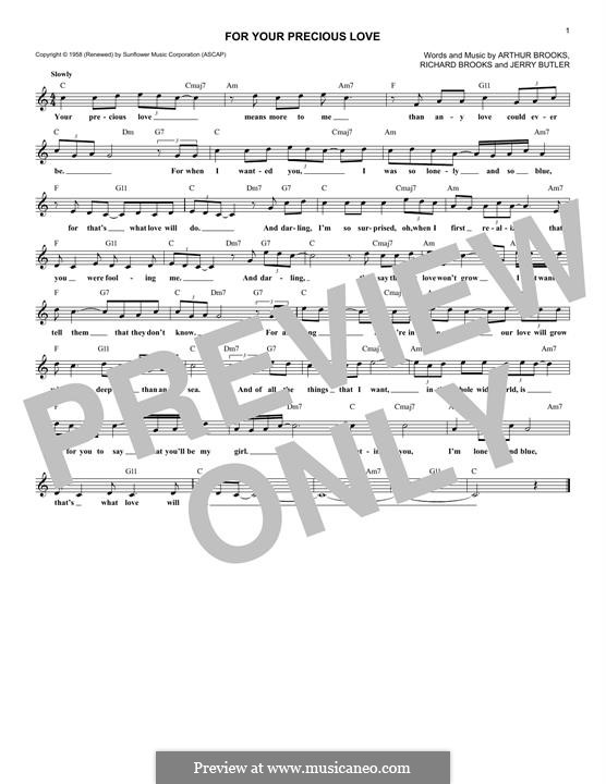 For Your Precious Love (Jerry Butler & The Impressions): Melody line by Arthur Brooks, Jerry Butler, Richard Brooks