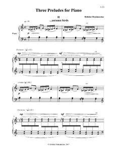 Three Preludes for Piano: Prelude No.2 by Bohdan Demianenko