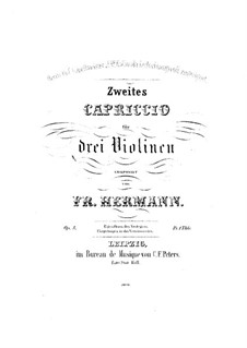 Capriccio No.2 for Three Violins, Op.5: Violin III part by Friedrich Hermann