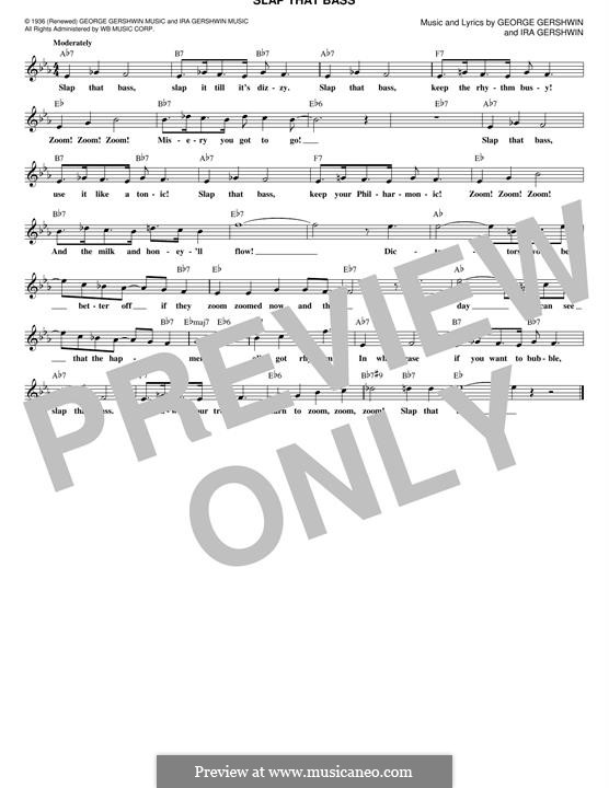Slap That Bass: Melody line by George Gershwin