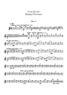 Zampa, ou La fiancée de marbre (Zampa, or the Marble Bride): Overture – french horns part by Ferdinand Herold