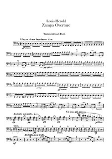 Zampa, ou La fiancée de marbre (Zampa, or the Marble Bride): Overture – cello and double bass part by Ferdinand Herold